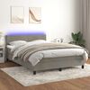 vidaXL Sommier &agrave; lattes de lit avec matelas LED Gris clair 140x200 cm