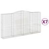 vidaXL Paniers &agrave; gabions arqu&eacute;s 7 pcs 400x50x200/220 cm Fer galvanis&eacute;