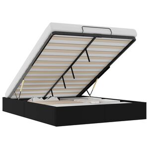 vidaXL Cadre de lit ottoman Noir Lit double classique Simili cuir