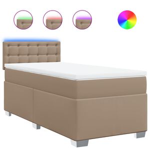vidaXL Sommier &agrave; lattes de lit avec matelas Cappuccino 90x190 cm