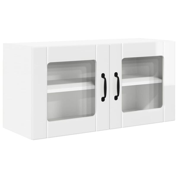 vidaXL Armoire de cuisine avec &eacute;tag&egrave;re Blanc brillant 80 x 31 x 40 cm