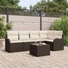 vidaXL Ensemble de canapé de jardin 6 pcs Marron Poly rotin