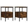vidaXL Tables de chevet 2 pcs ch&ecirc;ne fum&eacute; 34x36x50 cm bois ing&eacute;nierie