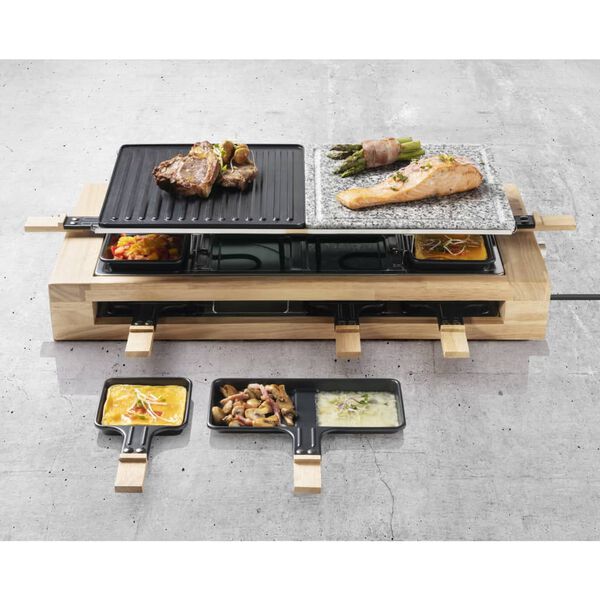 Bestron Gril &agrave; raclette ARG300BW 1500 W Bois noir XL
