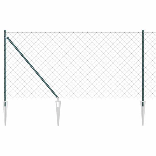 vidaXL Clôture en treillis avec poteaux Vert 1.2 x 25 m Acier
