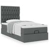vidaXL Cadre de lit ottoman avec matelas gris fonc&eacute; 100x200 cm tissu
