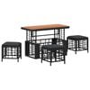 vidaXL Ensemble de salle &agrave; manger pour jardin 4 pcs Noir et gris