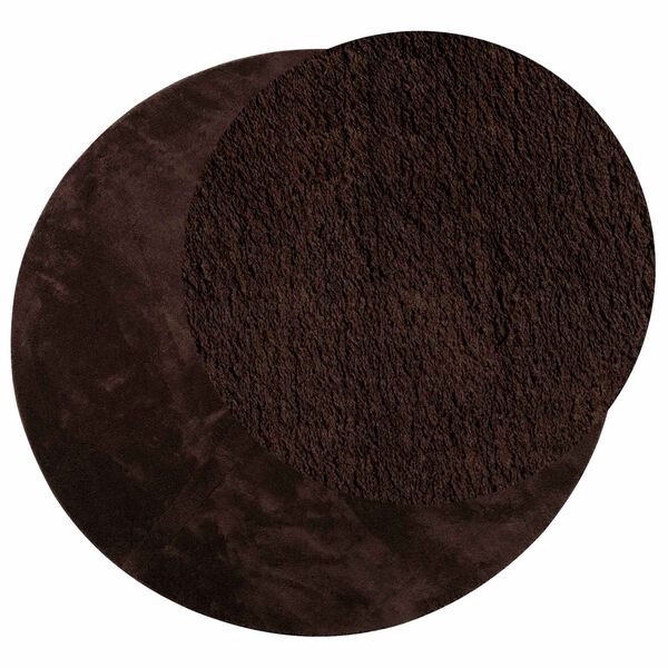 vidaXL Tapis de surface Rond HUARTE Marron &Oslash; 100 CM Polyester
