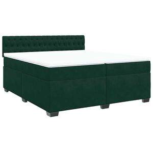 vidaXL Sommier &agrave; lattes de lit et matelas Vert fonc&eacute; 200x200cm Velours