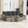 vidaXL Salon de jardin avec coussins 7 pcs gris clair r&eacute;sine tress&eacute;e