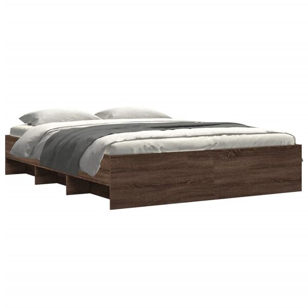 vidaXL Cadre de lit sans matelas ch&ecirc;ne marron 160x200 cm
