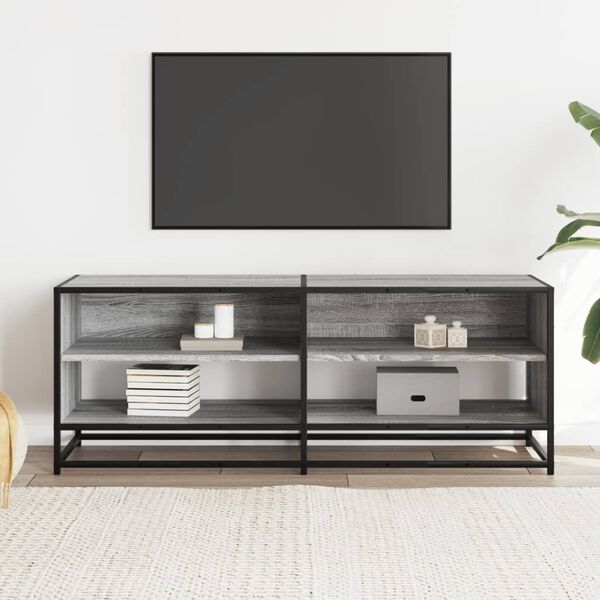 vidaXL Meuble TV sonoma gris 120,5x40x46 cm bois d'ing&eacute;nierie et m&eacute;tal