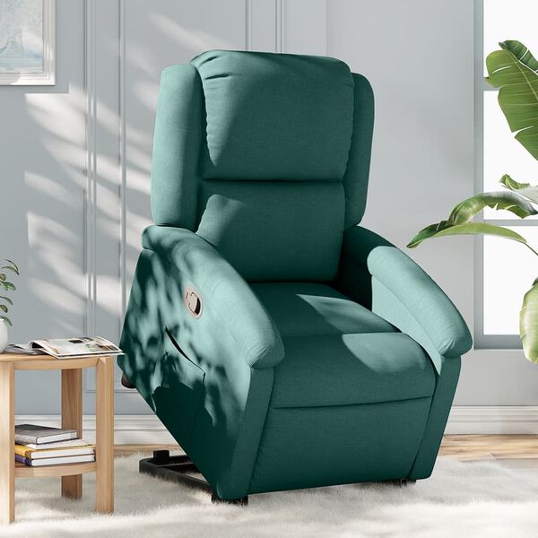 vidaXL Fauteuil inclinable vert fonc&eacute; tissu