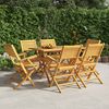 vidaXL Chaises de jardin pliantes lot de 6 55x62x90cm bois massif teck