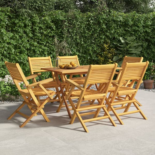 vidaXL Chaises de jardin pliantes lot de 6 55x62x90cm bois massif teck