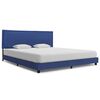 vidaXL Cadre de lit sans matelas bleu tissu 150x200 cm