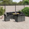 vidaXL Salon de jardin 9 pcs avec coussins noir r&eacute;sine tress&eacute;e