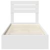 vidaXL Lit de Rangement Blanc 75 x 190 cm Bois d'ing&eacute;nierie