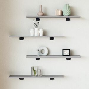 vidaXL &Eacute;tag&egrave;res murales 4 pcs sonoma gris 60x10x1,5 cm bois ing&eacute;nierie