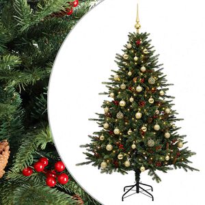 vidaXL Sapin de No&euml;l artificiel avec boules 120 cm 150 LED Blanc chaud