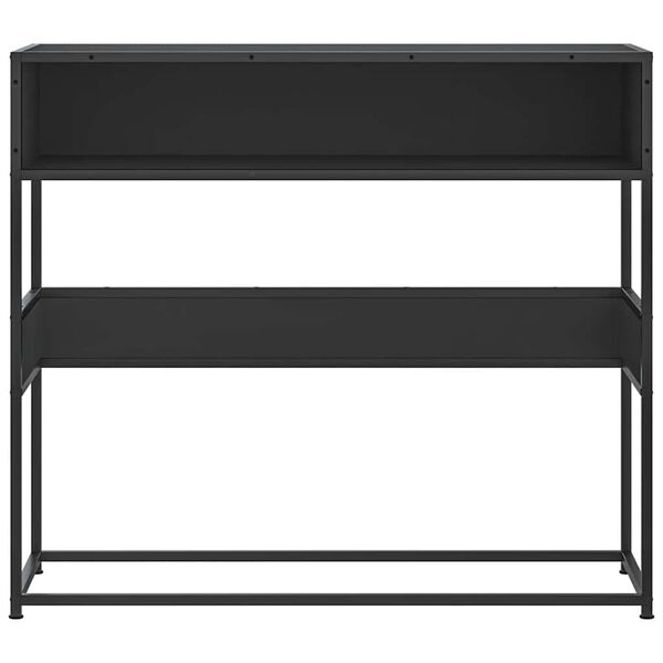 vidaXL Table console noir 90x35x80 cm bois d'ing&eacute;nierie