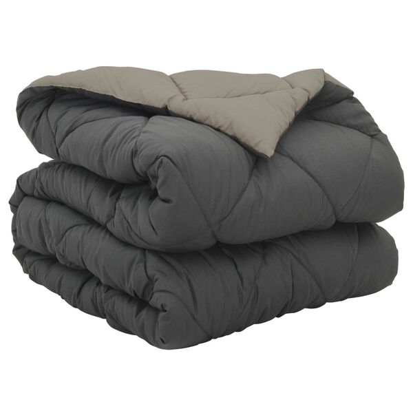 vidaXL Duvet complet toute l'ann&eacute;e Gris clair et anthracite Microfibre