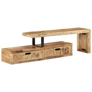vidaXL Meuble TV (118-200) x 30 x 40 cm en bois massif de manguier
