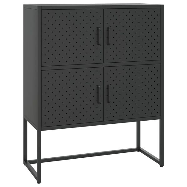 vidaXL Buffet haut Noir 80x35x100 cm Acier