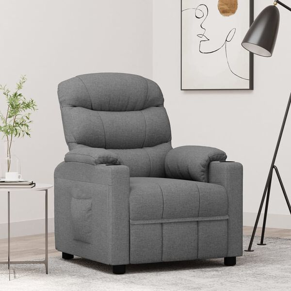 vidaXL Fauteuil inclinable Gris clair Tissu