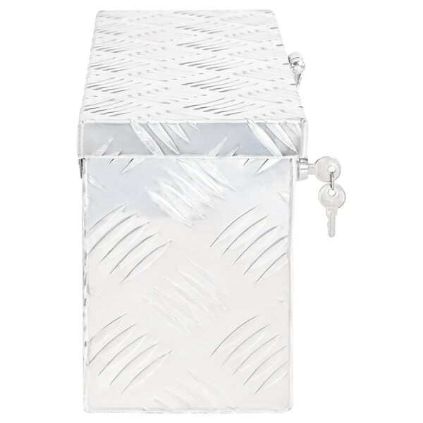 vidaXL Boîte de rangement Argenté 50x15x20,5 cm Aluminium