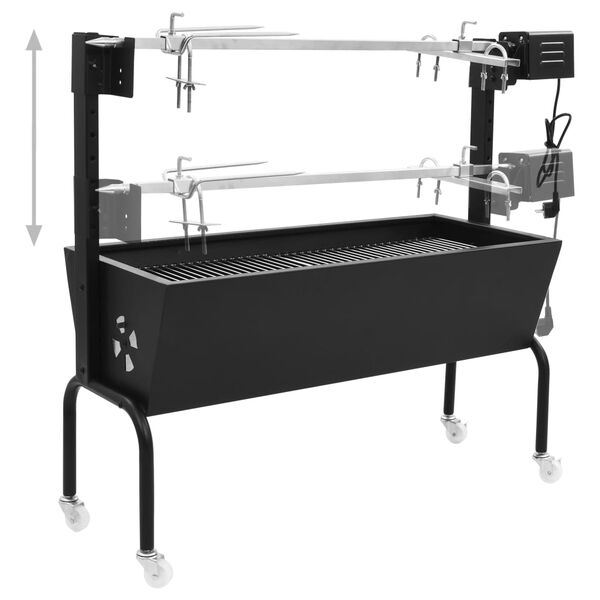 vidaXL Rôtissoire pour barbecue électrique Acier inoxydable