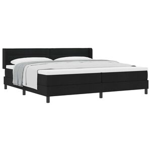 vidaXL Lit &agrave; ressorts avec matelas Noir 200 x 200 cm Polyester