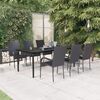 vidaXL Ensemble à manger de jardin 7 pcs Noir