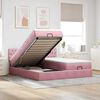 vidaXL Cadre de lit ottoman avec matelas rose 160x200 cm velours