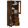 vidaXL Buffet haut Ch&ecirc;ne fum&eacute; 69,5x34x180 cm Bois d'ing&eacute;nierie