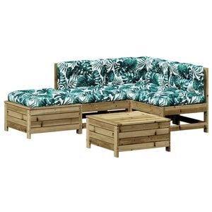 vidaXL Salon de jardin 5 pcs avec coussins bois de pin impr&eacute;gn&eacute;