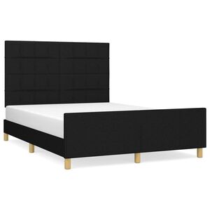 vidaXL Cadre de lit sans matelas noir 140x200 cm tissu