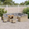 vidaXL Ensemble de canap&eacute; de jardin 12 pcs Beige polyrotin