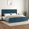 vidaXL Cadre de lit sans matelas bleu fonc&eacute; 200x200 cm velours