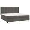 vidaXL Sommier &agrave; lattes de lit et matelas Gris fonc&eacute; 200x200cm Velours