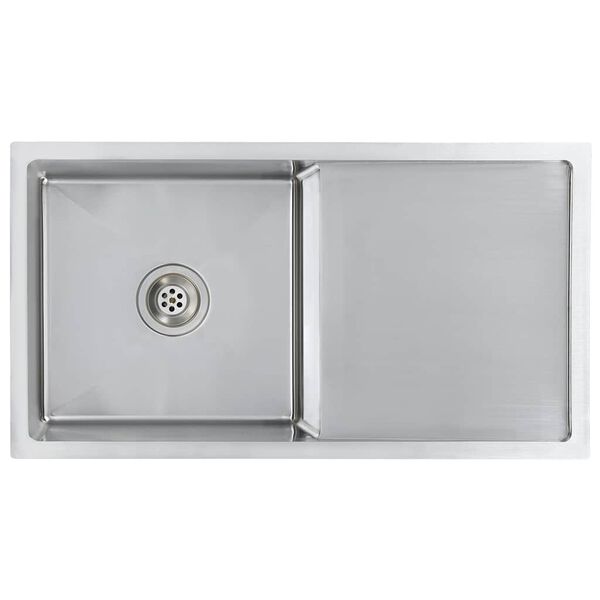 vidaXL Évier de cuisine fait à la main Acier inoxydable