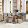 vidaXL Ensemble de canap&eacute; de jardin 11 pcs Beige et Gris clair