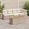 vidaXL Ensemble de canap&eacute; de jardin 7 pcs Beige Poly rotin