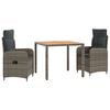 vidaXL Ensemble de repas ext&eacute;rieur 3 pc Gris clair et gris fonc&eacute;