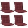 vidaXL Coussins de chaise dossier bas lot de 4 rouge bordeaux m&eacute;lang&eacute;