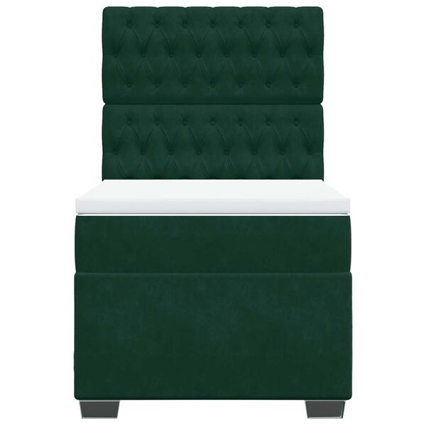 vidaXL Sommier &agrave; lattes de lit avec matelas Vert fonc&eacute; 90x190 cm