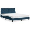 vidaXL Lit avec matelas bleu 140x190 cm velours