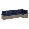 vidaXL Ensemble de canap&eacute; de jardin 6 pc Gris polyrotin