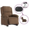 vidaXL Fauteuil inclinable électrique marron tissu