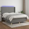 vidaXL Sommier &agrave; lattes de lit matelas LED Gris fonc&eacute; 140x190 cm Tissu